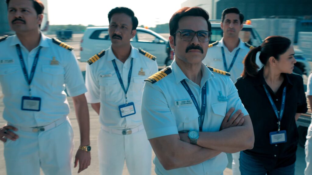 Main cast of Taskaree: The Smuggler’s Web in an intense crime investigation scene