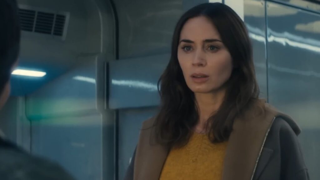 Emily Blunt in a scene from Disclosure Day movie